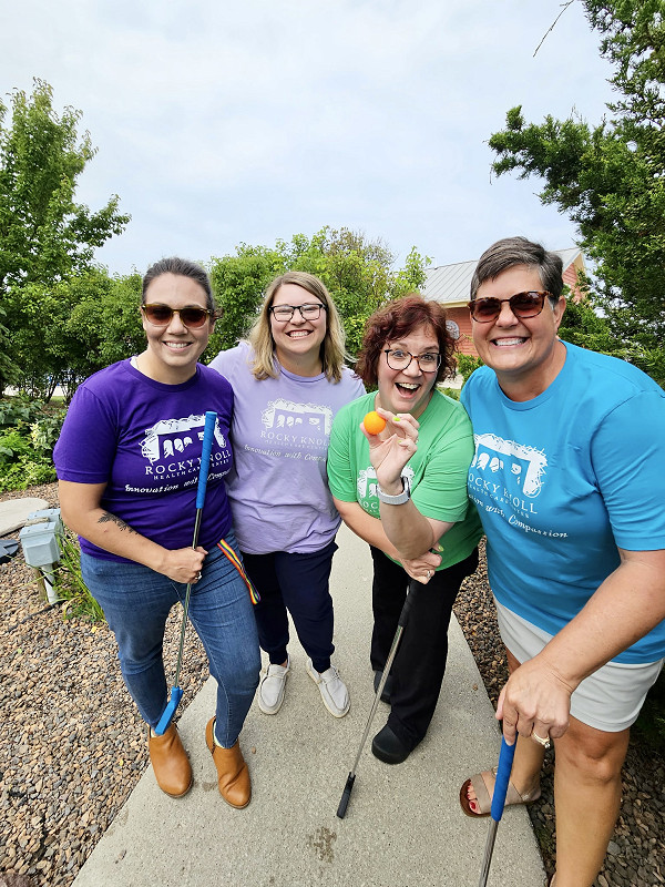 The outside patio at Rocky Knoll