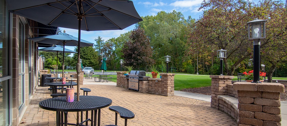 Table on back patio at Rocky Knoll