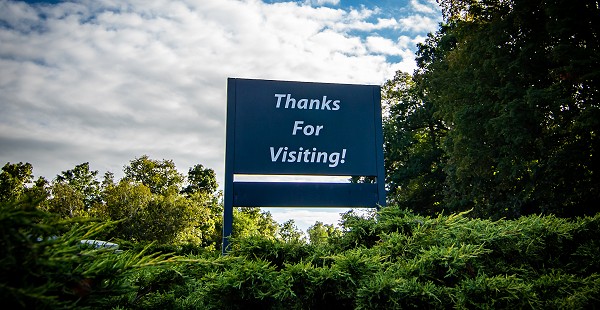 The exit sign at Rocky Knoll